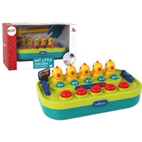 Arkaadmäng Whac-a-Mole Chickens Hammer Lights Helid Töötab patareidega