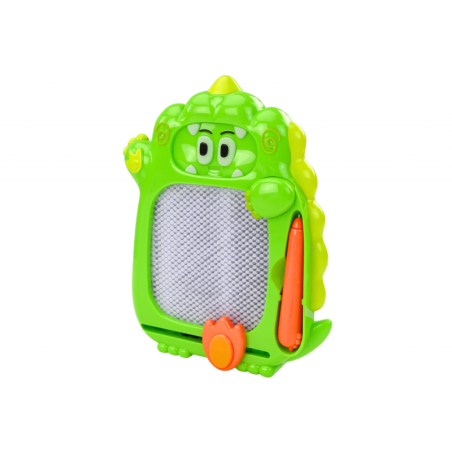 Joonistuslaua taskumäng 2in1 roheline dinosaurus