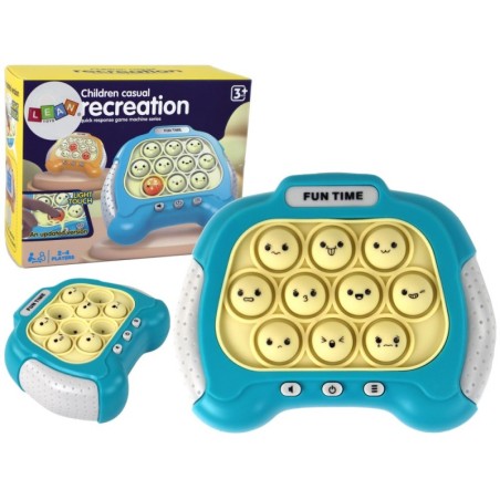 Pop It akutoitega sensoorse mängukonsooli tuled kõlavad kollaselt