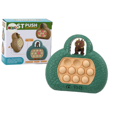 Pop It Dinosaur Arcade mängukonsool 4 mängurežiimi roheline