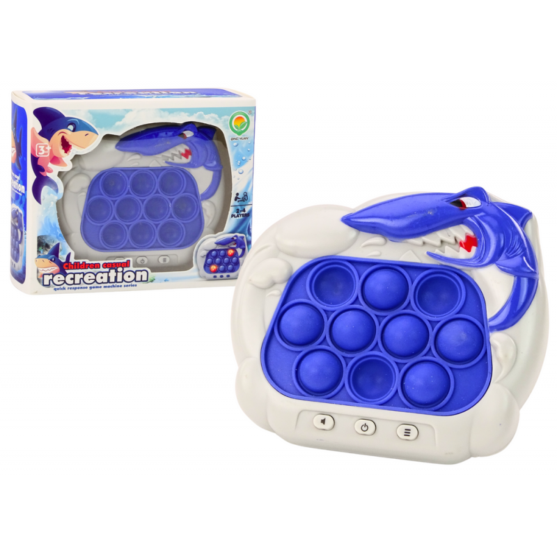 Sensoorne mäng Pop-It konsool Shark Lights Sounds Blue
