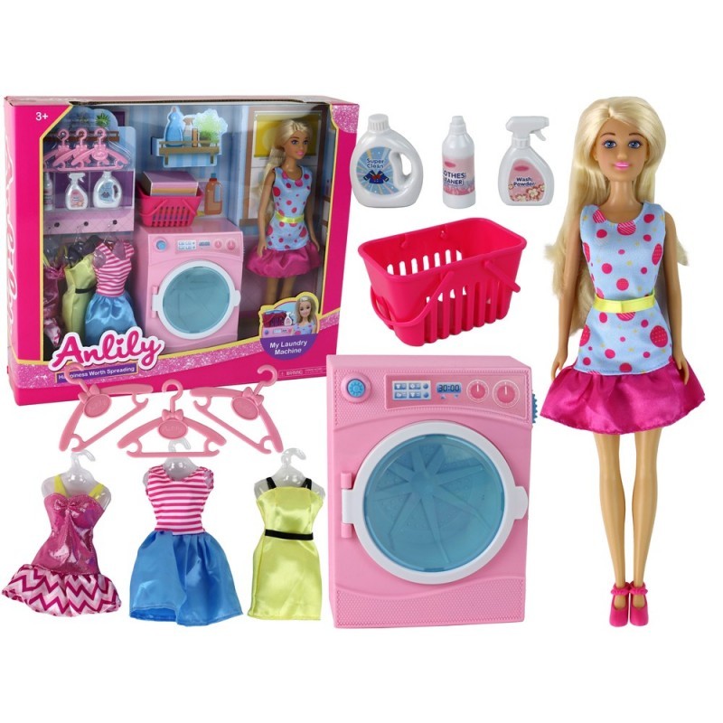 Anlily Doll pesutarvikute komplekt XXL pesumasin