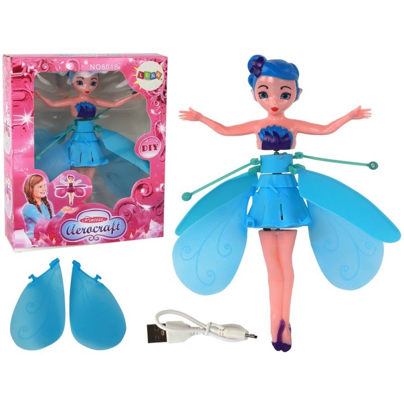 Käsitsi juhitav Magic Blue Fairy lendav nukk