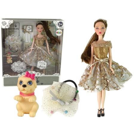 Nukk Emily koera pikkade juustega