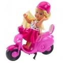 Mini nukukomplekt Doll Scooter Kiiver Roosa