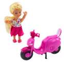 Mini nukukomplekt Doll Scooter Kiiver Roosa