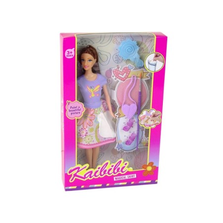 Nukk pikkade juustega värvimiskleit