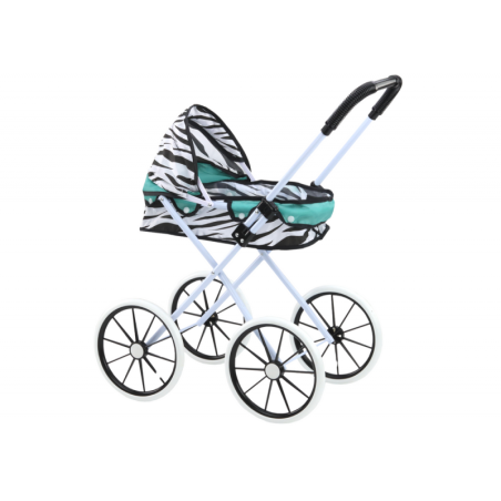 Nukukäru suurte ratastega kokkupandav sebra türkiissinine