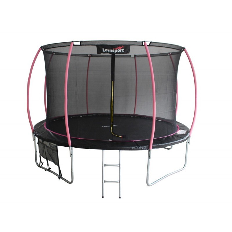 Batuut LEAN Sport Max 305 cm, must-roosa, 10 jalga