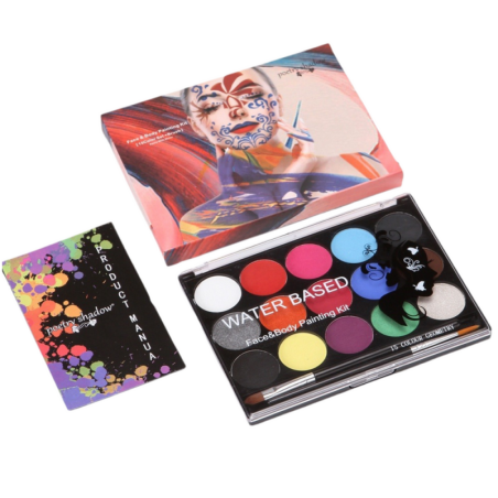 Näo- ja kehavärvid 15 värvi 2 pintslit