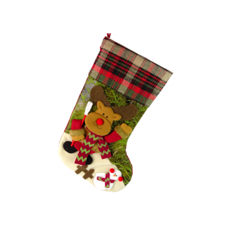 Põhjapõder kampsuniga jõulukangast kingitus sokk