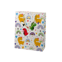 Värviline dinosauruste vikerkaare kinkekott 32 cm x 26 cm x 10 cm