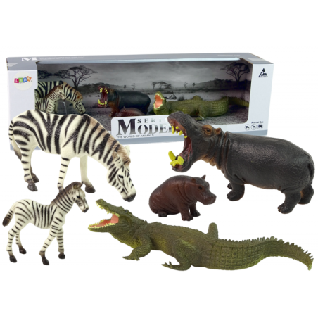 Aafrika metsloomad kujukesed, jõehobu, sebra, krokodill