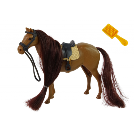 Pruun hobuse kujuke + kamm laka kammimiseks
