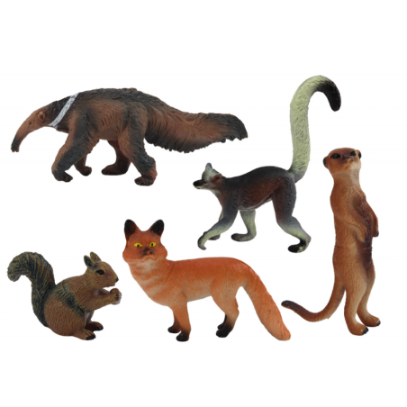 Loomakujukesed 5 tükki orav surikaat sipelgaõgija rebane leemur