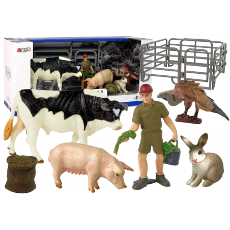 Suur talulooma kujukeste komplekt + talupidaja ja kodutalu 10 tükki