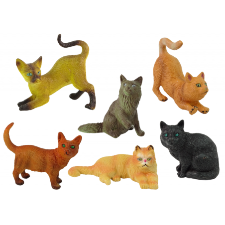 Komplektis 6 figuuri Erinevat tõugu kodukassid