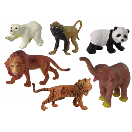 Komplektis 6 metslooma figuuri Maailma loomad