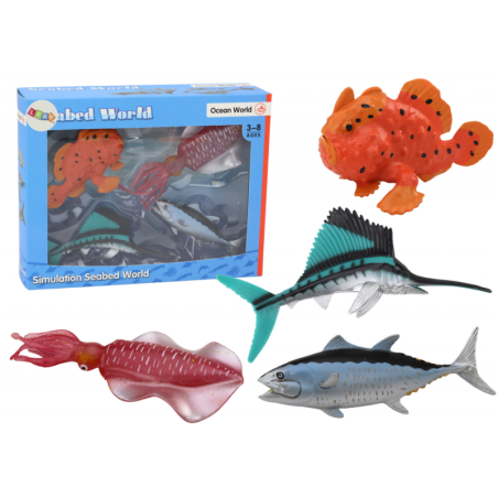 Figuuride komplekt mereloomad Ookeanikala kalmaar 4 tükki