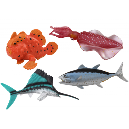 Figuuride komplekt mereloomad Ookeanikala kalmaar 4 tükki