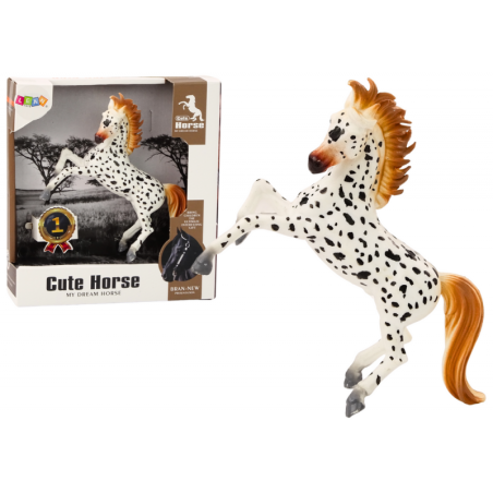 Hobuse kujuke valge täppidega hobune seisev