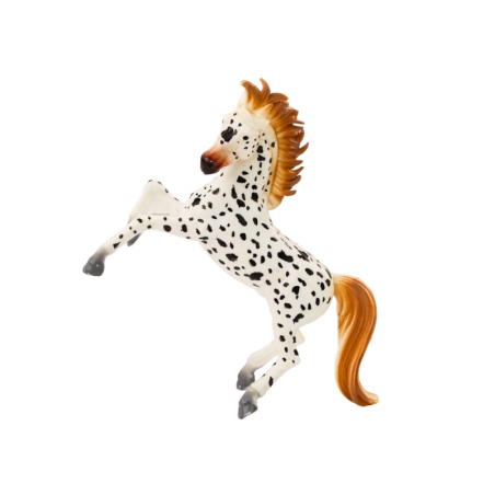 Hobuse kujuke valge täppidega hobune seisev