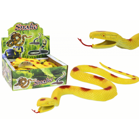 Kunstlik kummist Snake kollane punaste struktuurilaikudega