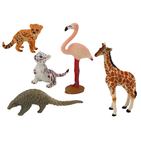 Loomade kujukeste komplekt Kaelkirjak Flamingo Elevant Tiiger