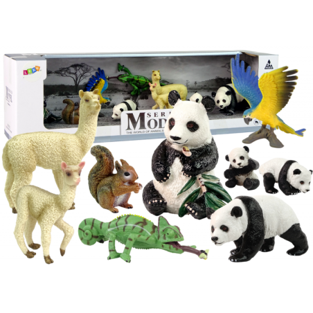 Loomade kujukeste komplekt Parrot Panda