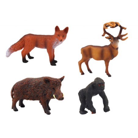Kujukeste komplekt: metsaloomad, hirved, metssiga, rebane, gorilla