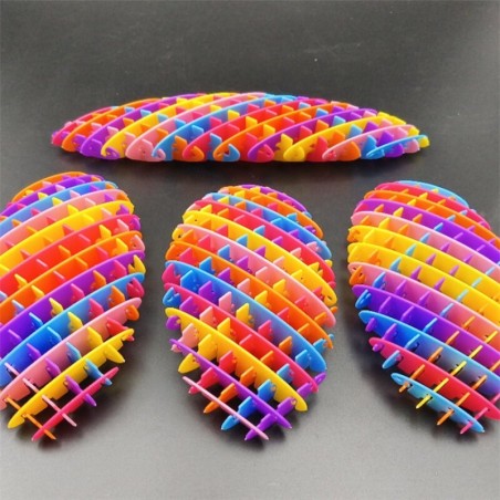 Vikerkaarmänguasi, stressivastane, paindlik, sensoorne, värviline, 10 cm