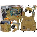 Sõjaväe mängukomplekt Relv, mask, Binokkel, Vest, Kompass