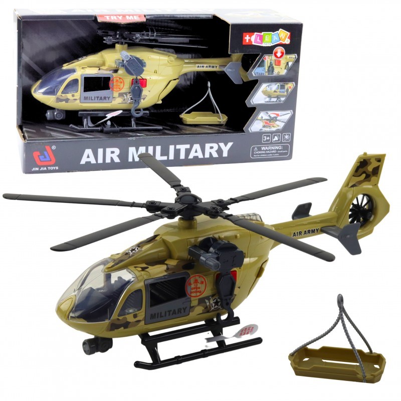 Sõjaväehelikopter Military Hook kanderaami tuled helid 1:14