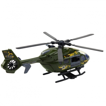 Sõjaväehelikopter Military Hook kanderaamiga tuled helid 1:12