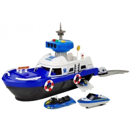 Politsei transpordilaev autode, helide ja tuledega