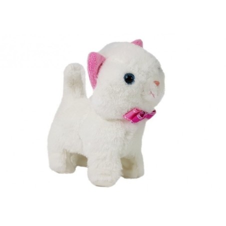 Interaktiivne kass valge kõnnib ja laulab heli