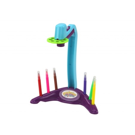 Joonistusprojektor 3 vahetatavat ketast Lillad pliiatsid