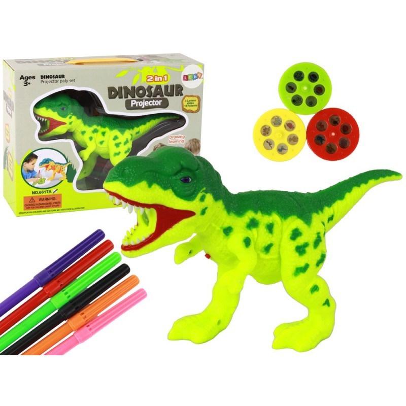 Dinosauruse projektor markerite ja mallidega