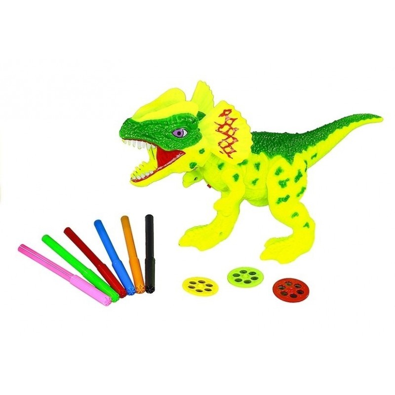 Dinosauruse projektor markerite ja mallidega