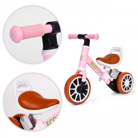 Jooksuratas 2in1 pedaalidega ratas, roosa
