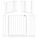 Turvavärav 74-105 cm, treppidele ja ustele, teras, lisapaneelid, valge