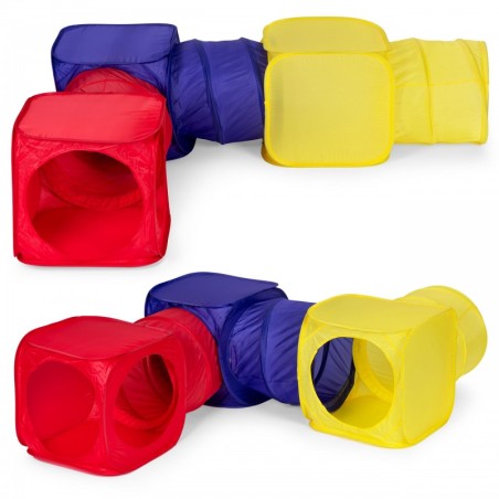 Laste telk mänguväljak 6-osaline tunnelite ja kuubikute komplekt