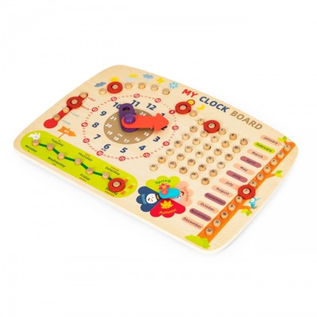 Puidust tegelustahvel kalender kell