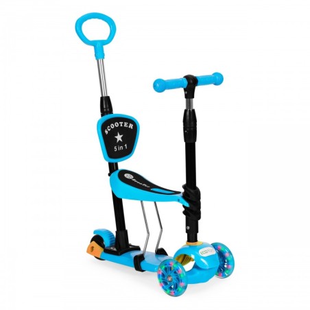 Kolmerattaline tõukeratas helendavate ratastega LED, 3-in-1 Balance - sinine