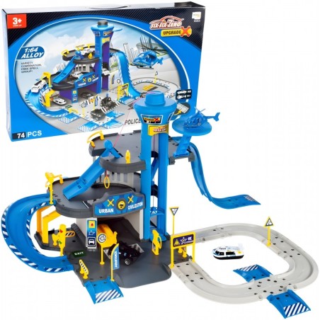 Politseijaoskonna autogaraaž, 3 tasapinda liftiga, autod+helikopter, 74tk