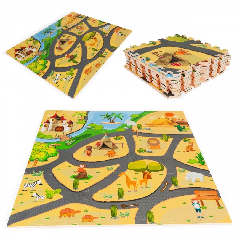 Puslematt laste safari pusle 9el 93x93cm