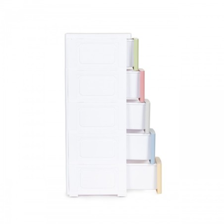 5 väljatõmmatava sahtliga riiul koos ratastega