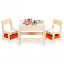 Lastemööbli komplekt – laud + 2 tooli koos tahvliga