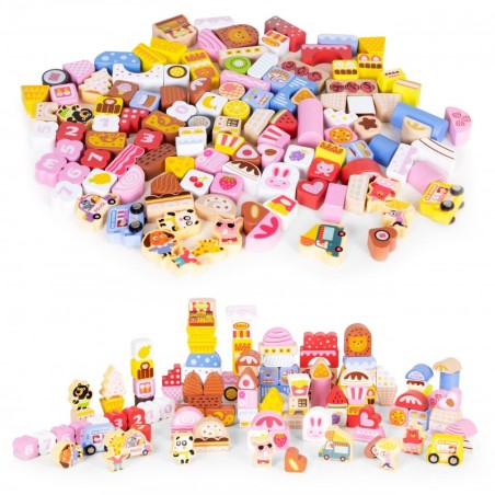 Õppe-puitklotside komplekt - Candy city 116 tk