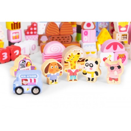 Õppe-puitklotside komplekt - Candy city 116 tk